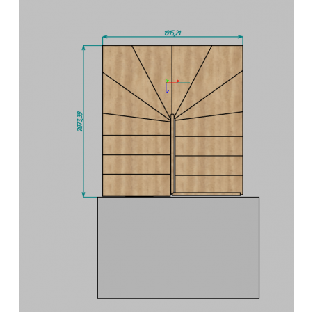 Межэтажная модульная лестница с поворотом 